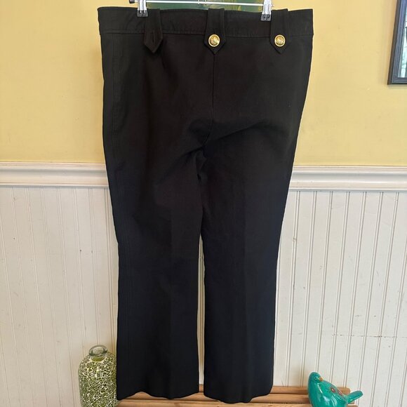 Derek Lam 10 Crosby Black High-Waisted Sailor Pants W/ Gold Buttons Size 14 - Picture 5 of 9